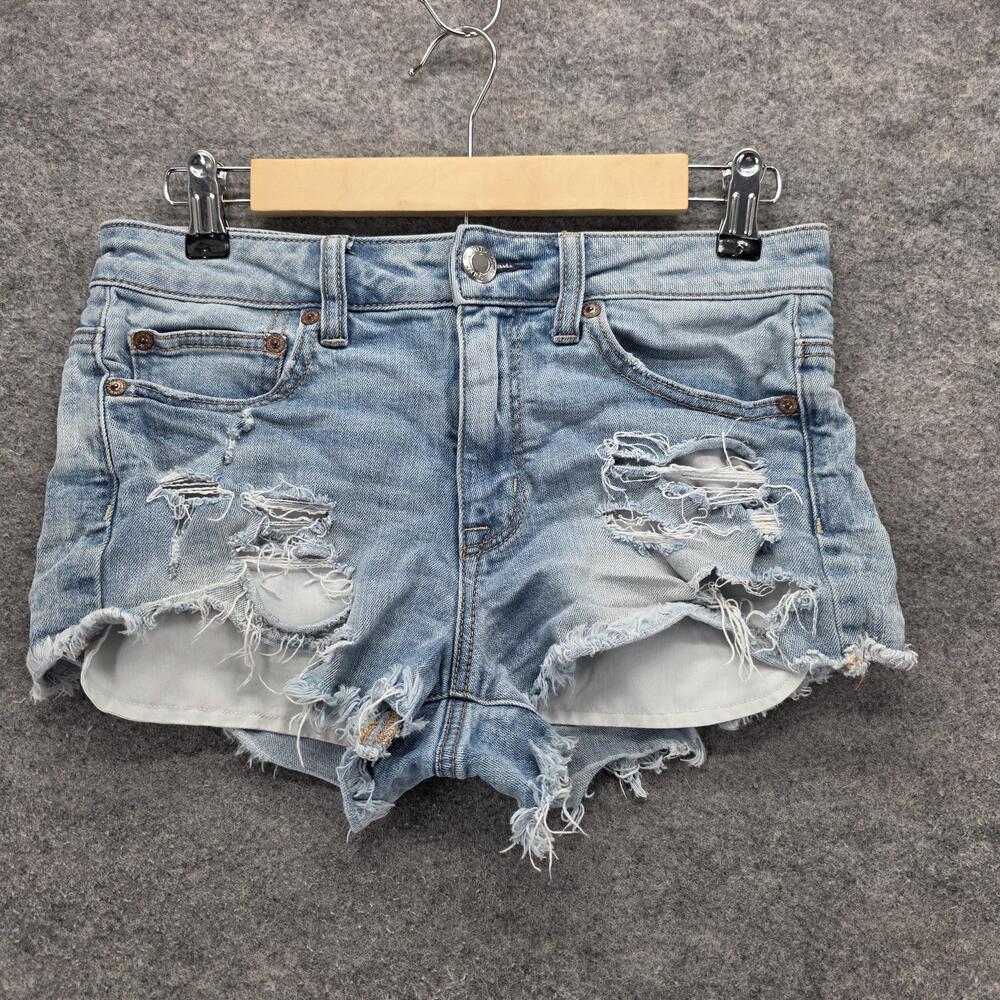American Eagle Outfitters Shorts Womens 4 Light Wash Hi-Rise Festival Denim